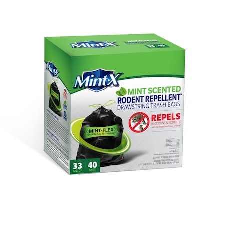 Mint-X 33 gal Trash Bags, 40PK MI9389